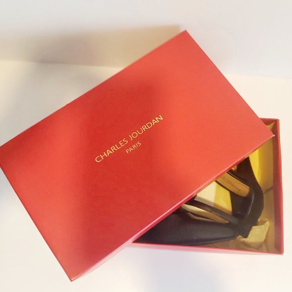 NEW Charles Jourdan Black Stiletto Heels Pumps Zip Back Whimsigoth Boho Chic 7 - Picture 6 of 6